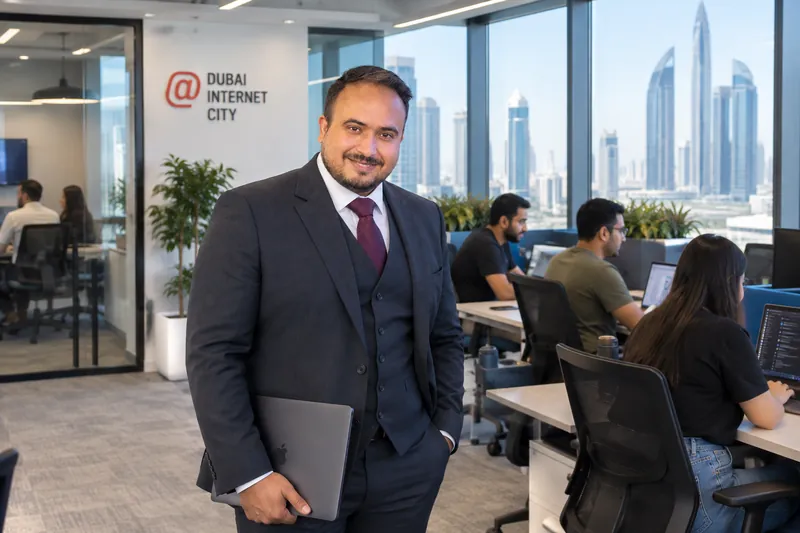 Synap Growth consultant with the marketing team working in the background
